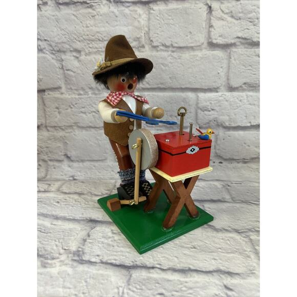 Steinbach Volkskunst Smoker and Music Box The Scissors Grinder 10”